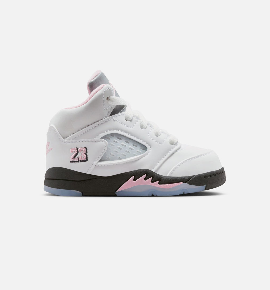 Air Jordan 5 Retro Medium Soft Pink – Infant & Toddler Lifestyle Sneaker (White / Black / Medium Soft Pink)