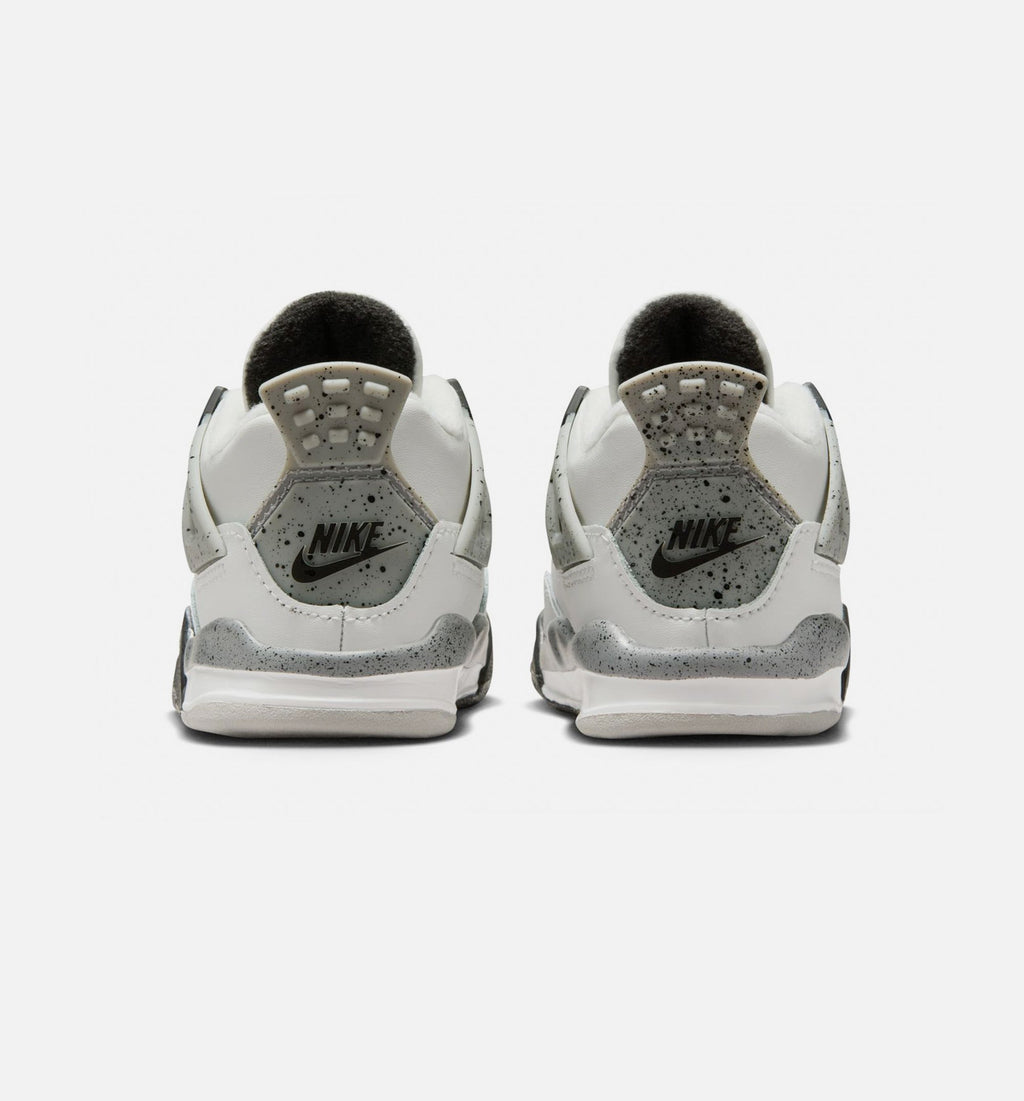 Air Jordan 4 Retro White Cement – Infant & Toddler Lifestyle Sneaker (Summit White / Fire Red / Cement Grey / Black)