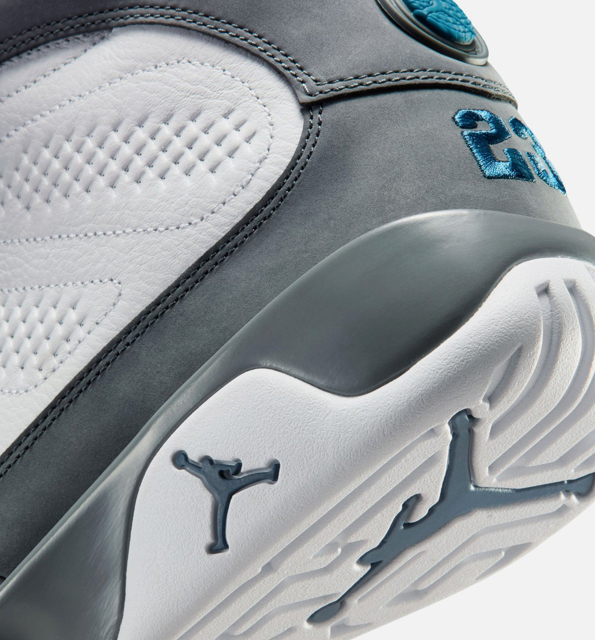 Air Jordan 9 Retro Flint Grey and French Blue – Men's Lifestyle Sneaker (White / French Blue / Flint Grey)
