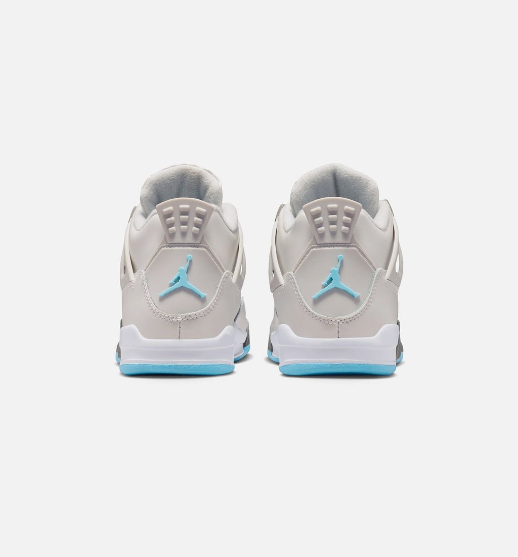 Air Jordan 4 Retro Blue Chill – Preschool Lifestyle Sneaker (Photon Dust / Blue Chill / Flat Pewter / Blue Tint)