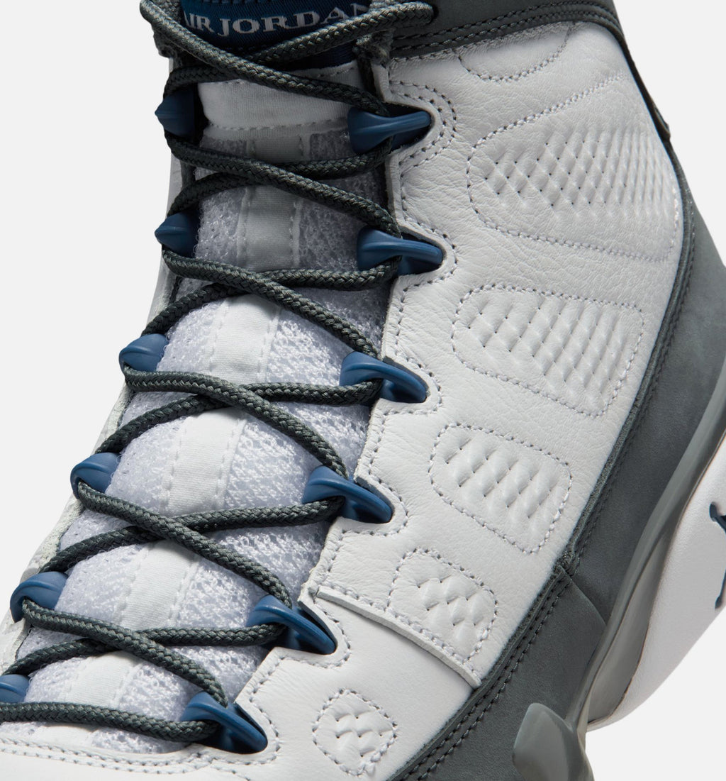 Air Jordan 9 Retro Flint Grey and French Blue – Men's Lifestyle Sneaker (White / French Blue / Flint Grey)