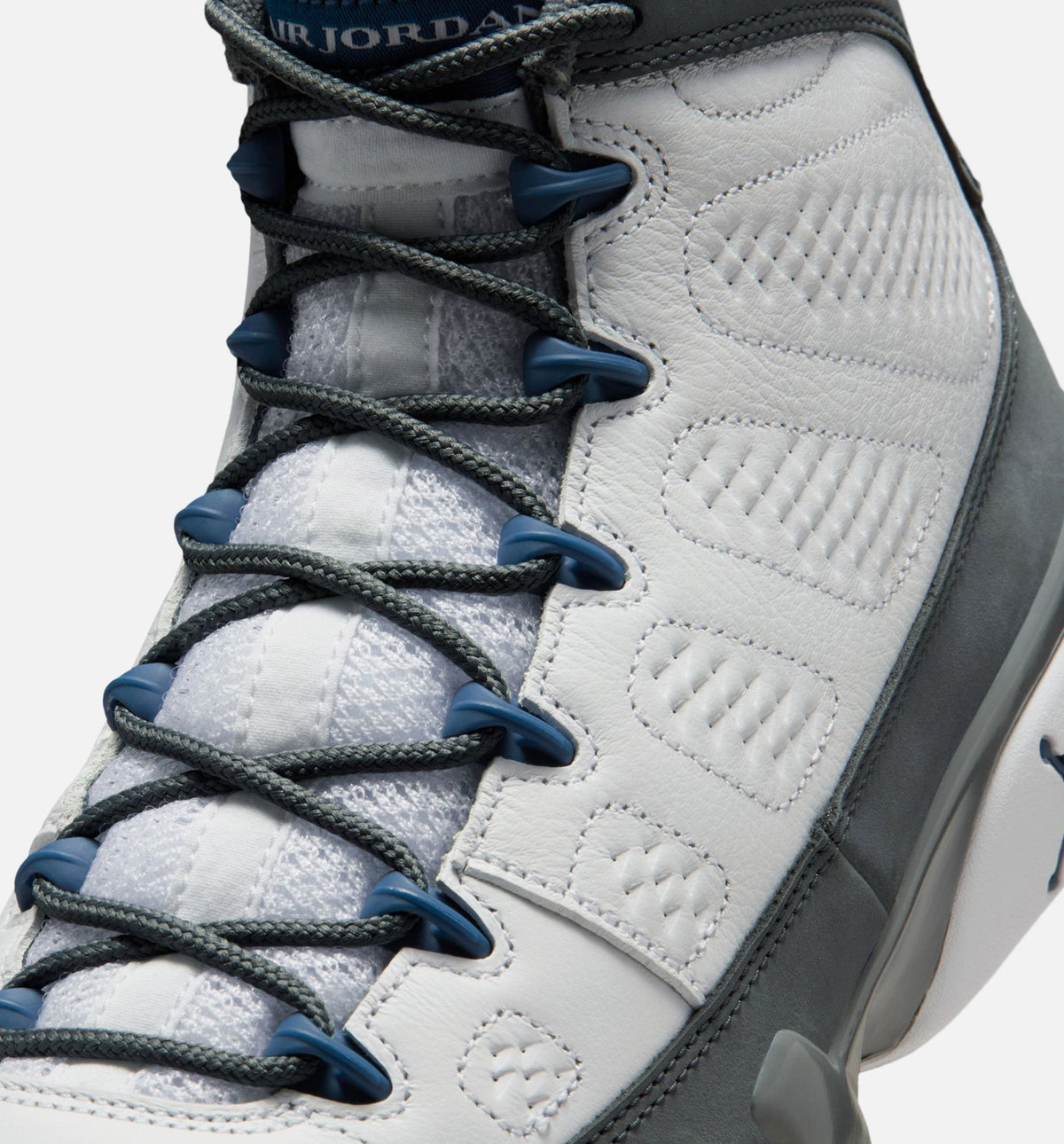 Air Jordan 9 Retro Flint Grey and French Blue – Men's Lifestyle Sneaker (White / French Blue / Flint Grey)