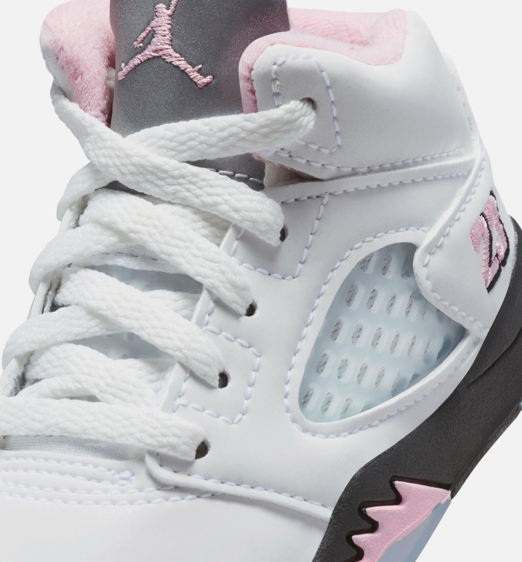 Air Jordan 5 Retro Medium Soft Pink – Infant & Toddler Lifestyle Sneaker (White / Black / Medium Soft Pink)