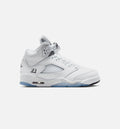 Air Jordan 5 Retro OG White Metallic – Grade School Lifestyle Sneaker (White / Black / Metallic Silver)