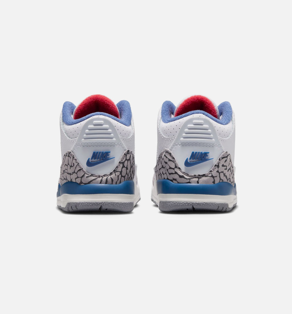 Air Jordan 3 Retro OG True Blue – Infant & Toddler Lifestyle Sneaker (White / Fire Red / True Blue)