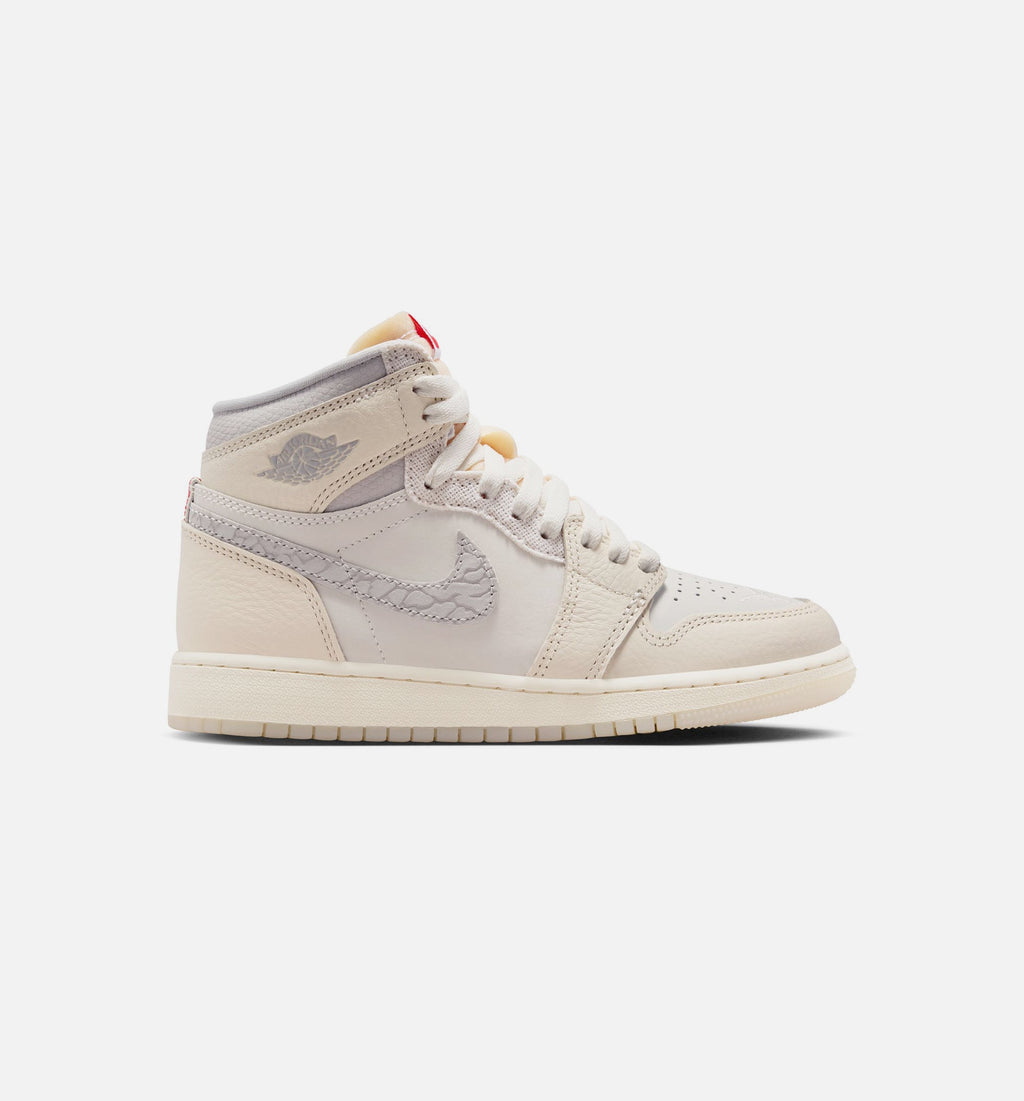 Air Jordan 1 Retro High OG – Grade School Lifestyle Sneaker (Sail / University Red / Pale Ivory)