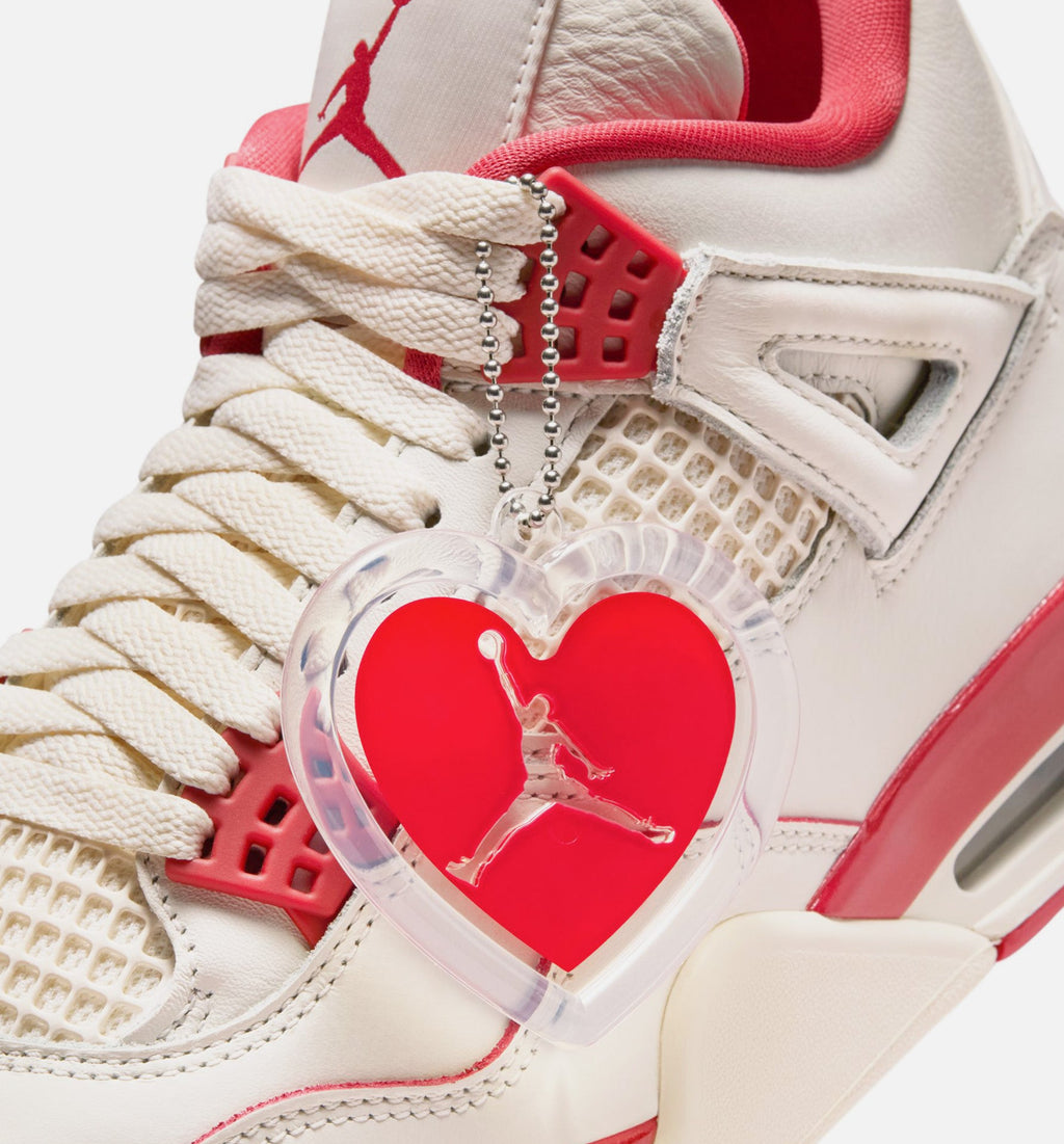 Air Jordan 4 Retro Valentine’s Day – Women's Lifestyle Sneaker (Pale Ivory / Sierra Red / Tough Red)
