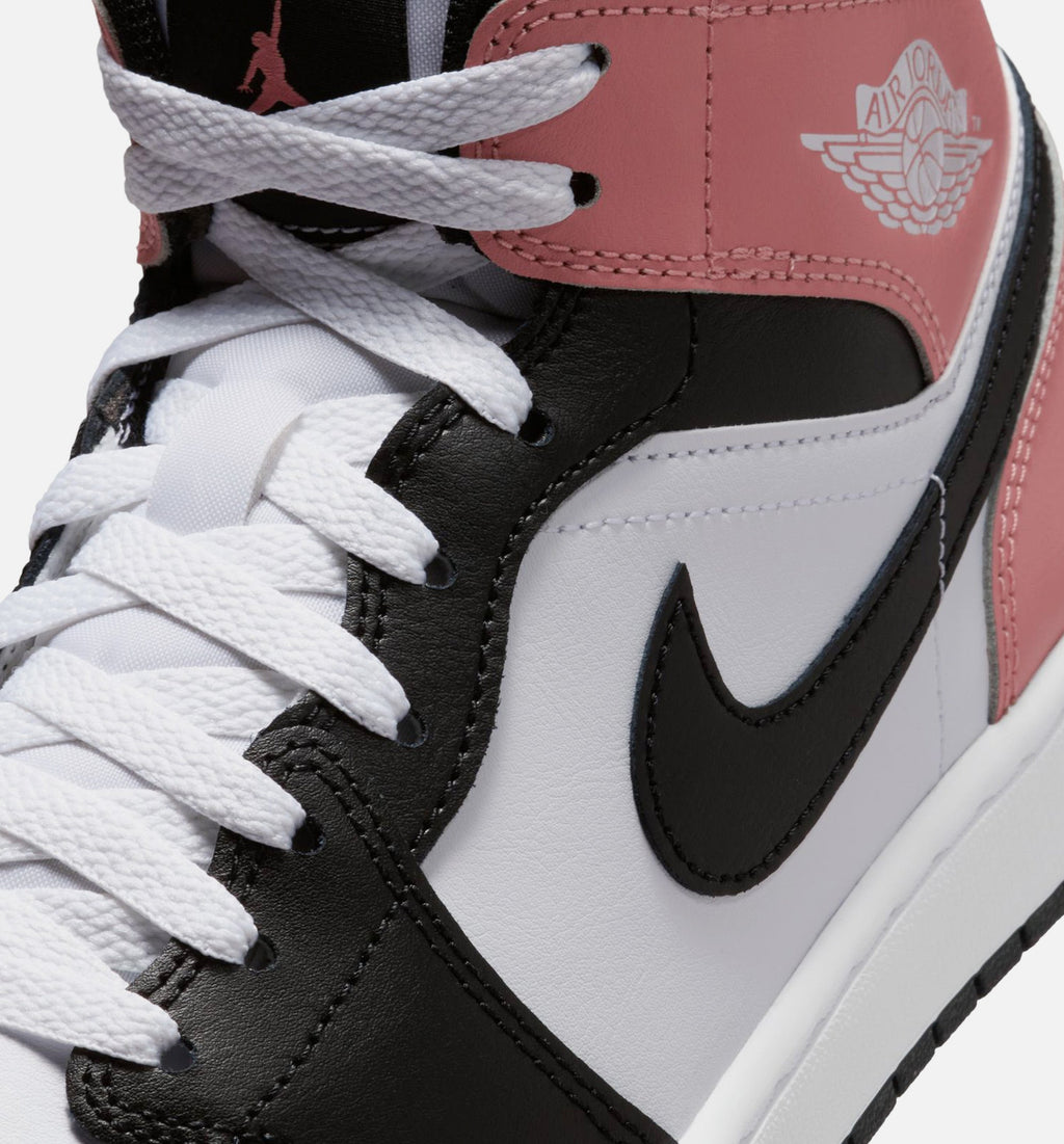 Air Jordan 1 Mid – Men's Lifestyle Sneaker (White / Rust Pink / Black)