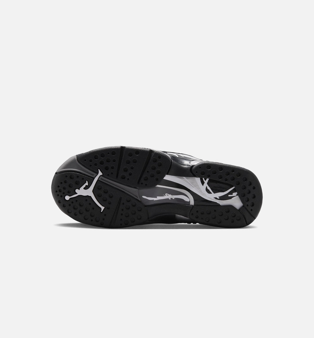 Air Jordan 8 Retro Chrome Black and Light Graphite – Grade School Lifestyle Sneaker (Black / White / Light Graphite)