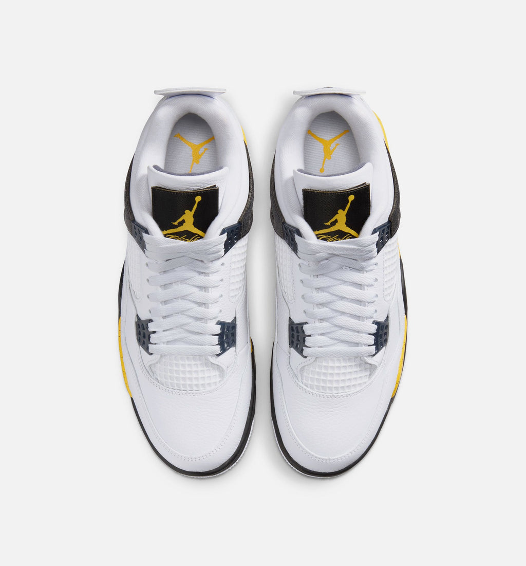 Air Jordan 4 Retro Rare Air Tour Yellow – Men's Lifestyle Sneaker (White / Dark Blue Grey / Black / Tour Yellow)
