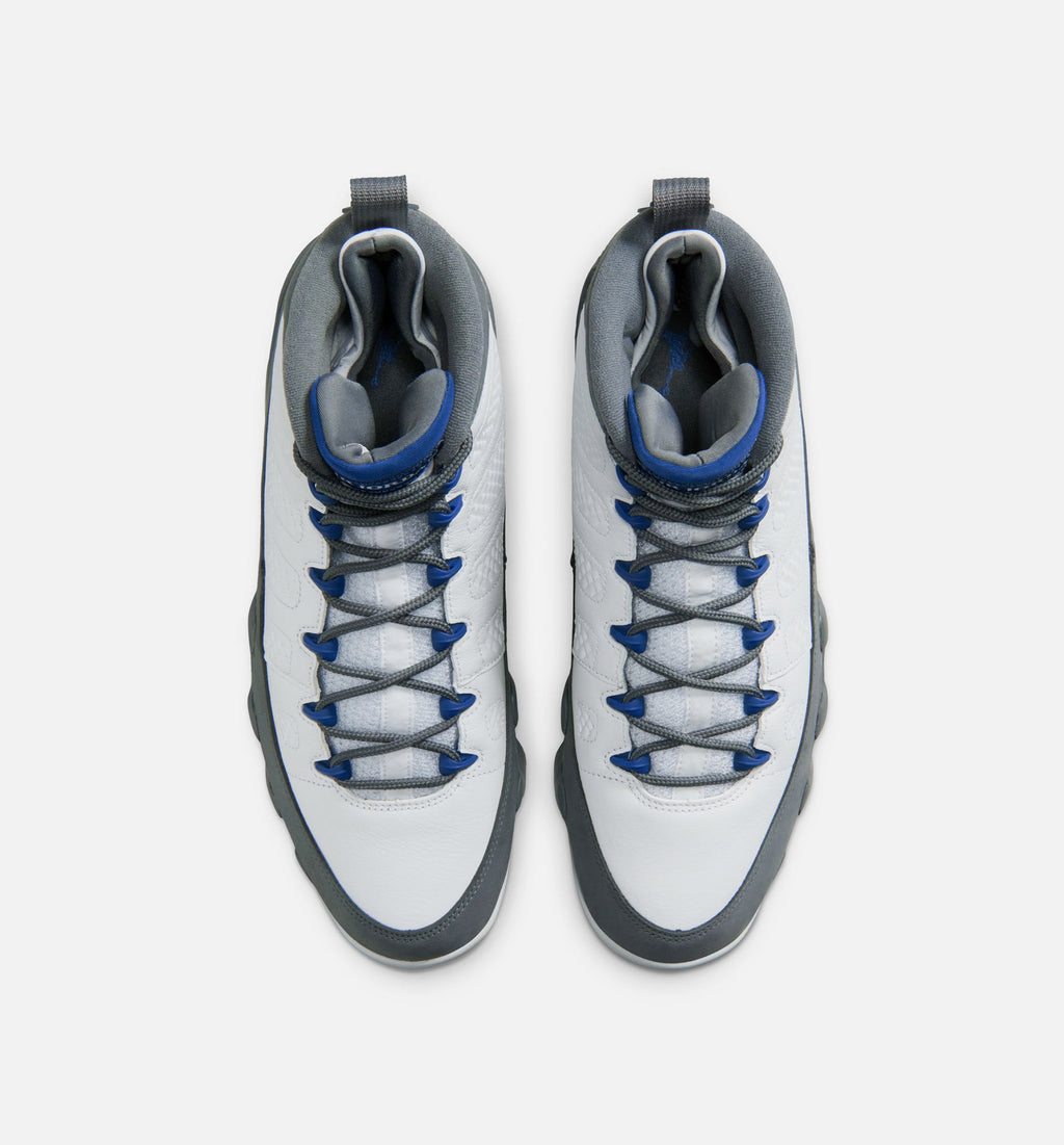 Air Jordan 9 Retro Flint Grey and French Blue – Men's Lifestyle Sneaker (White / French Blue / Flint Grey)