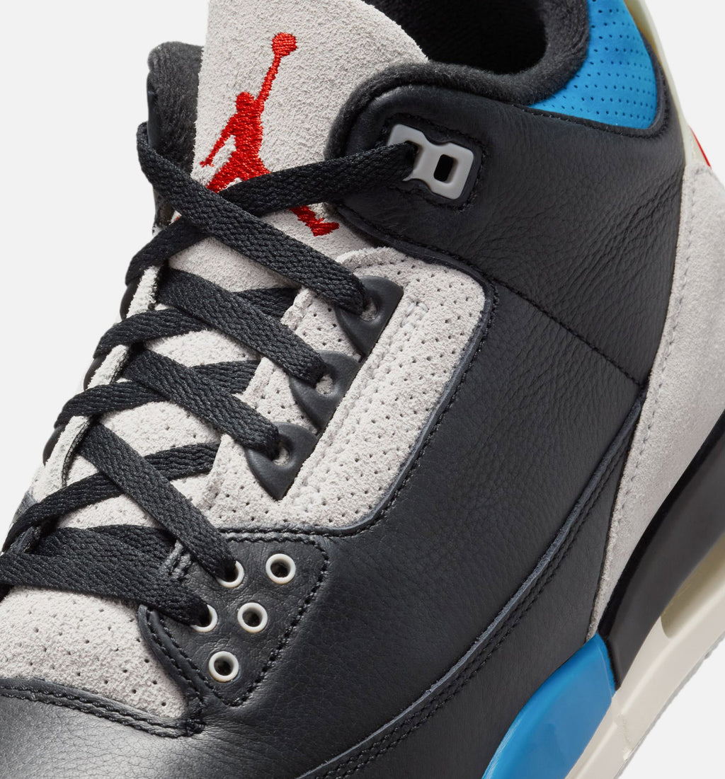 Air Jordan 3 Retro OG Rare Air – Men's Lifestyle Sneaker (Black / Chile Red / Neutral Grey)