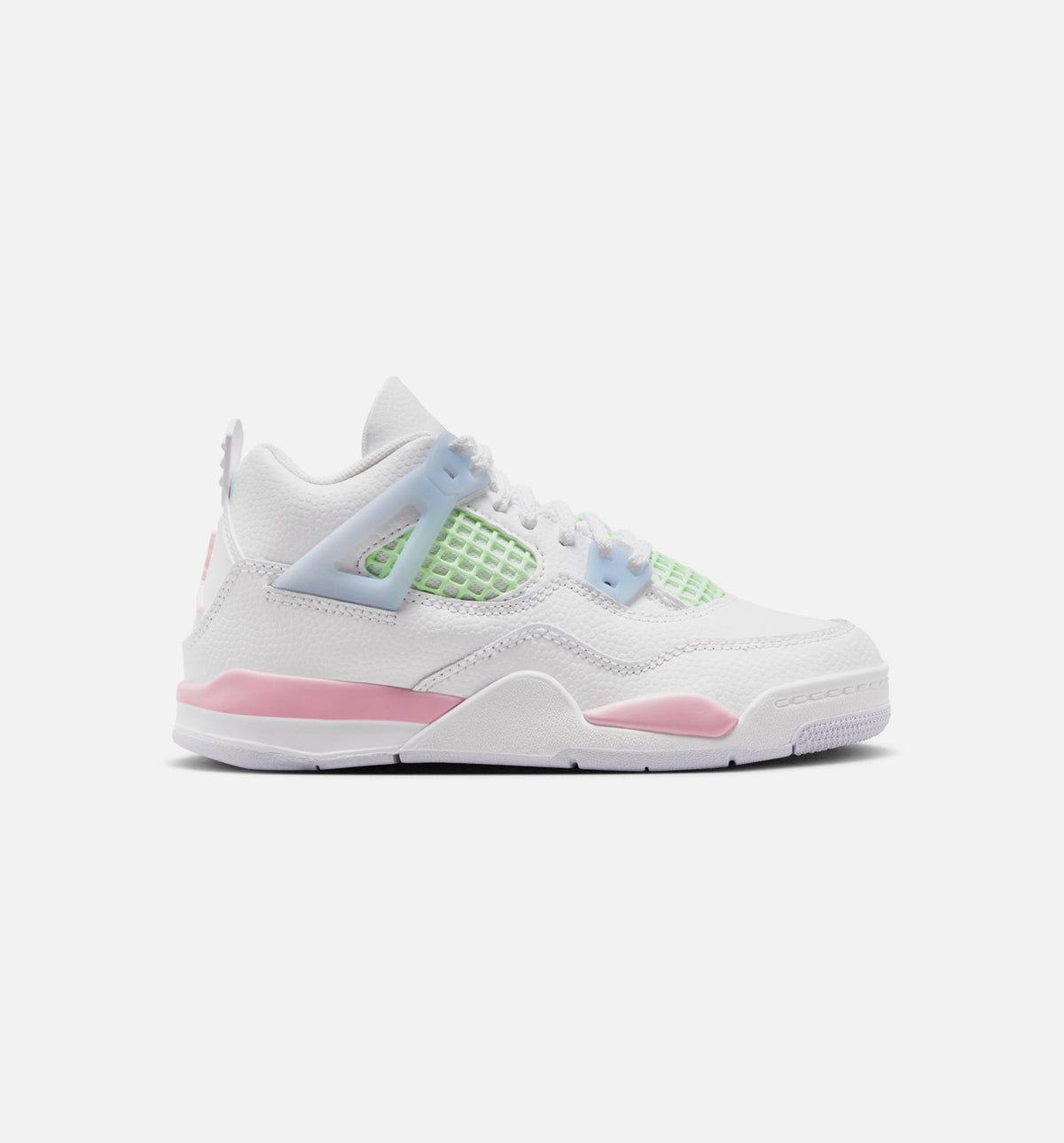 Air Jordan 4 Retro Medium Soft Pink – Preschool Lifestyle Sneaker (White / Medium Soft Pink / Half Blue)