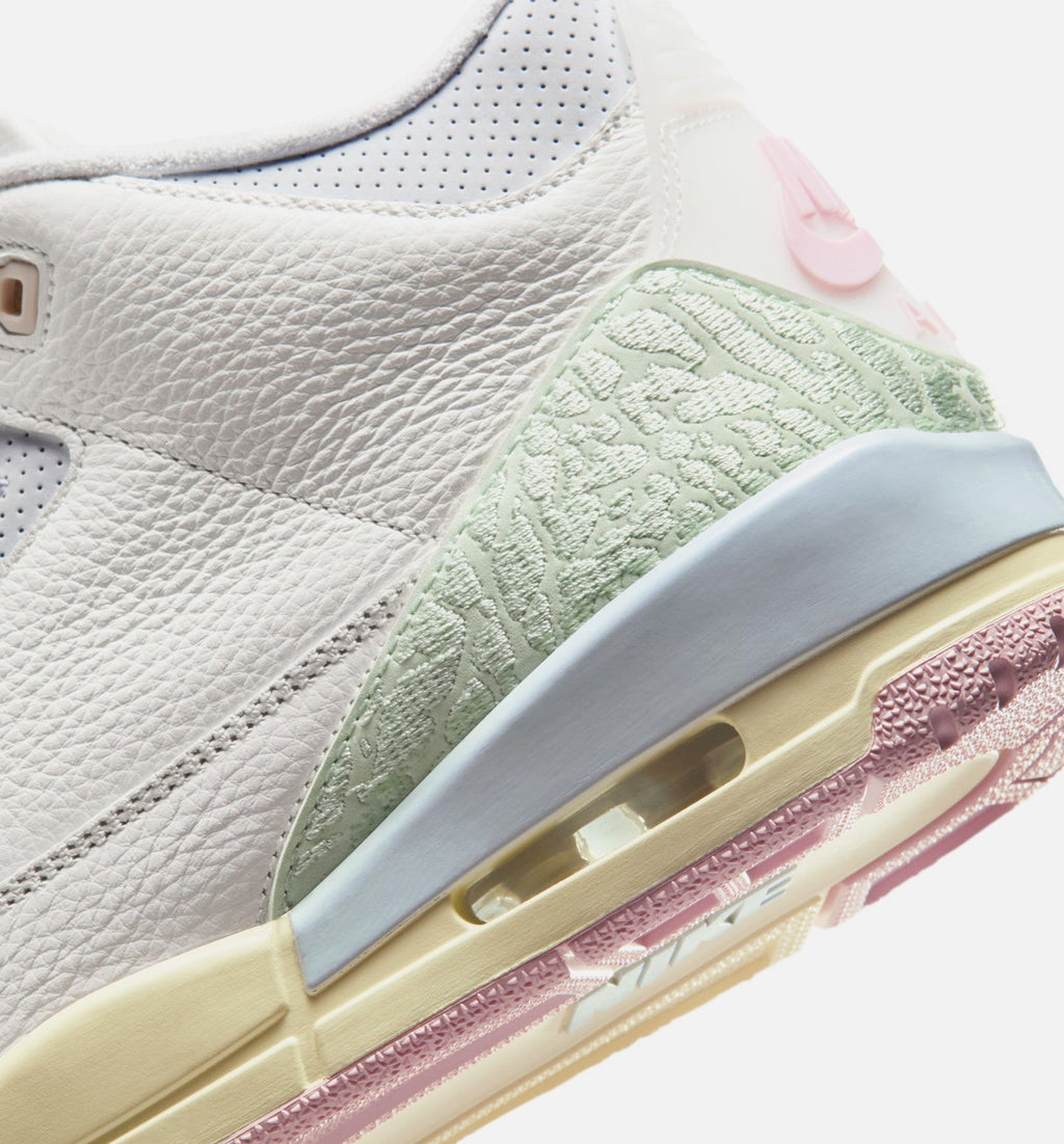 Air Jordan 3 Retro Sail & Jade Aura – Men's Lifestyle Sneaker (Sail / Jade Aura / Aura / Iced Carmine)