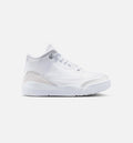 Air Jordan 3 Retro White & Silver – Preschool Lifestyle Sneaker (White / Metallic Silver)