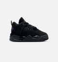 Air Jordan 4 Retro Black Cat – Infant & Toddler Lifestyle Sneaker (Black / Light Graphite)