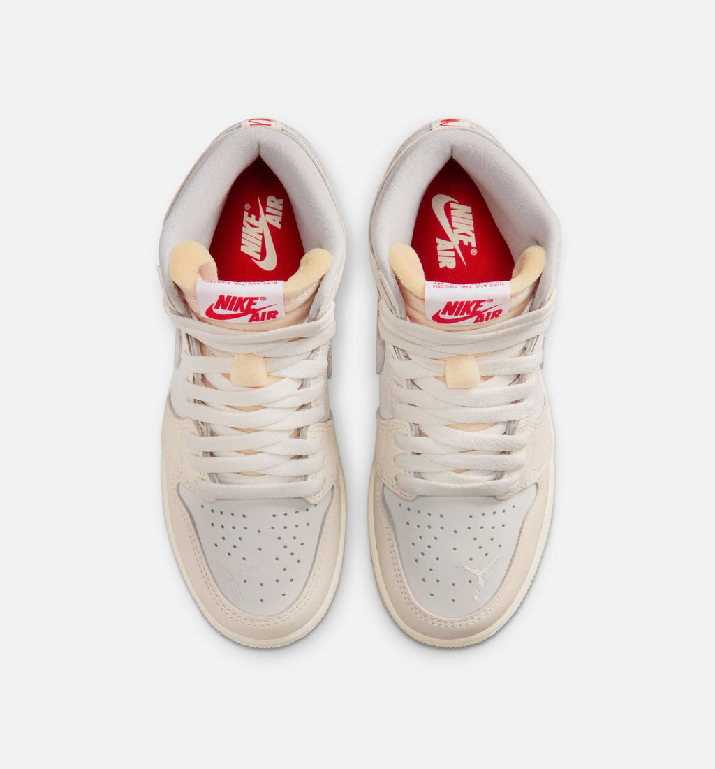 Air Jordan 1 Retro High OG – Grade School Lifestyle Sneaker (Sail / University Red / Pale Ivory)
