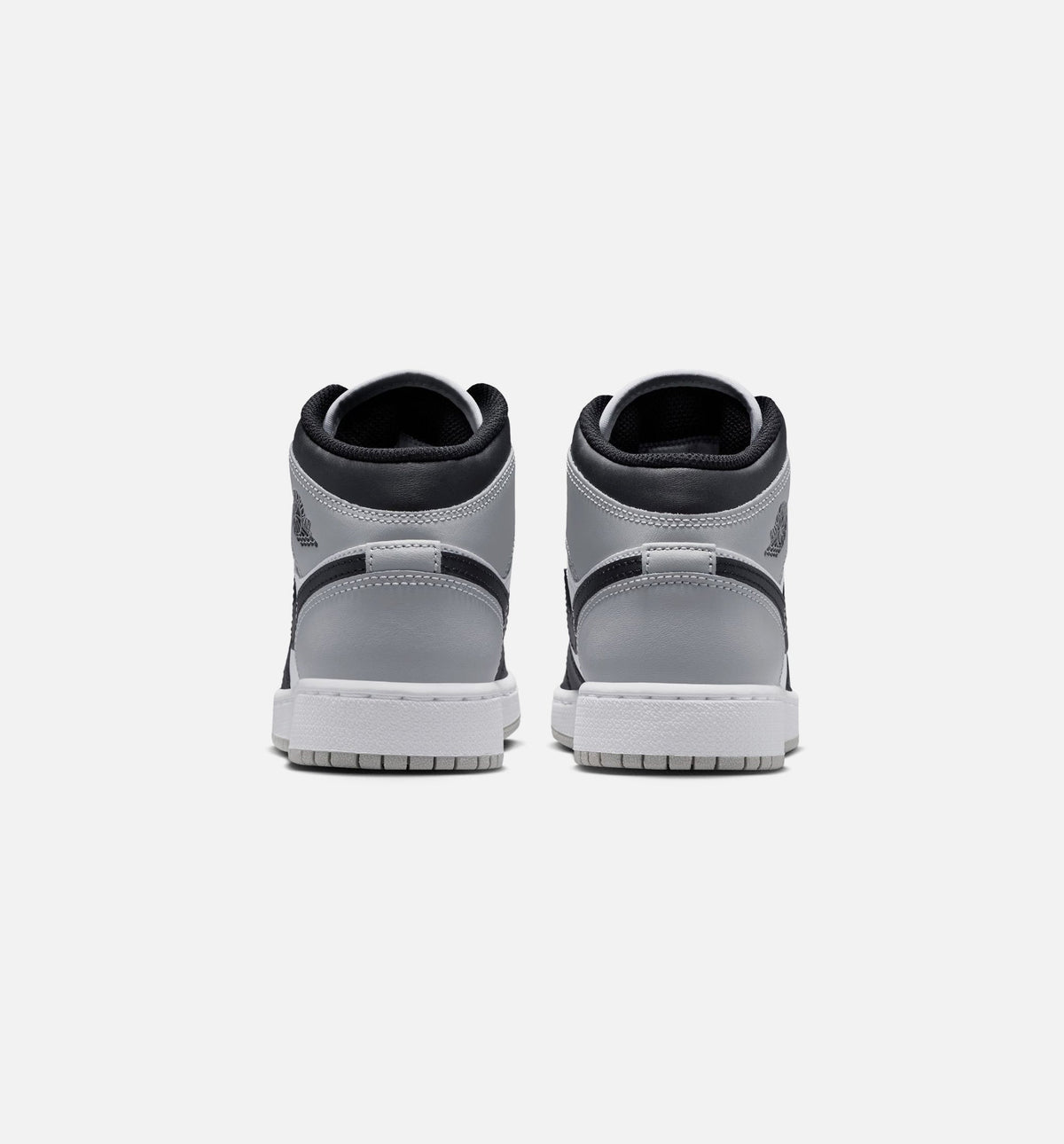 Air Jordan 1 Mid – Grade School Lifestyle Sneaker (White / Light Smoke Grey / Black)