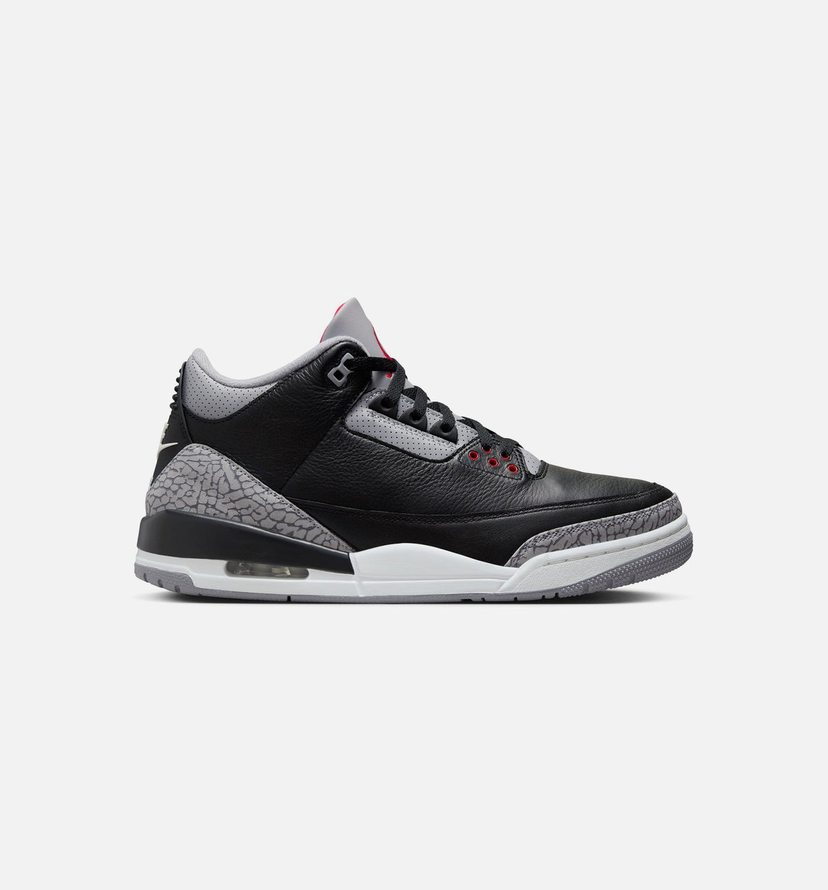 Air Jordan 3 Retro Black Cement – Men's Lifestyle Sneaker (Black / Fire Red / Cement Grey)