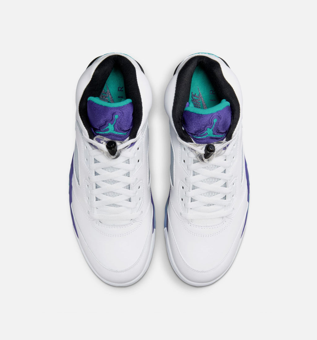 Air Jordan 5 Retro Grape – Men's Lifestyle Sneaker (White / New Emerald / Grape Ice / Black)