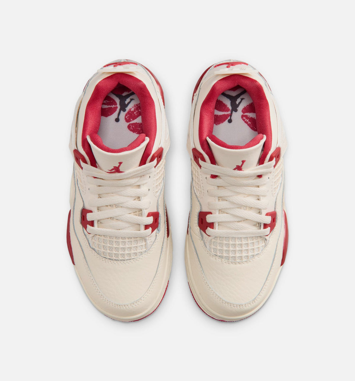 Air Jordan 4 Retro Valentine’s Day – Preschool Lifestyle Sneaker (Pale Ivory / Sierra Red / Tough Red)