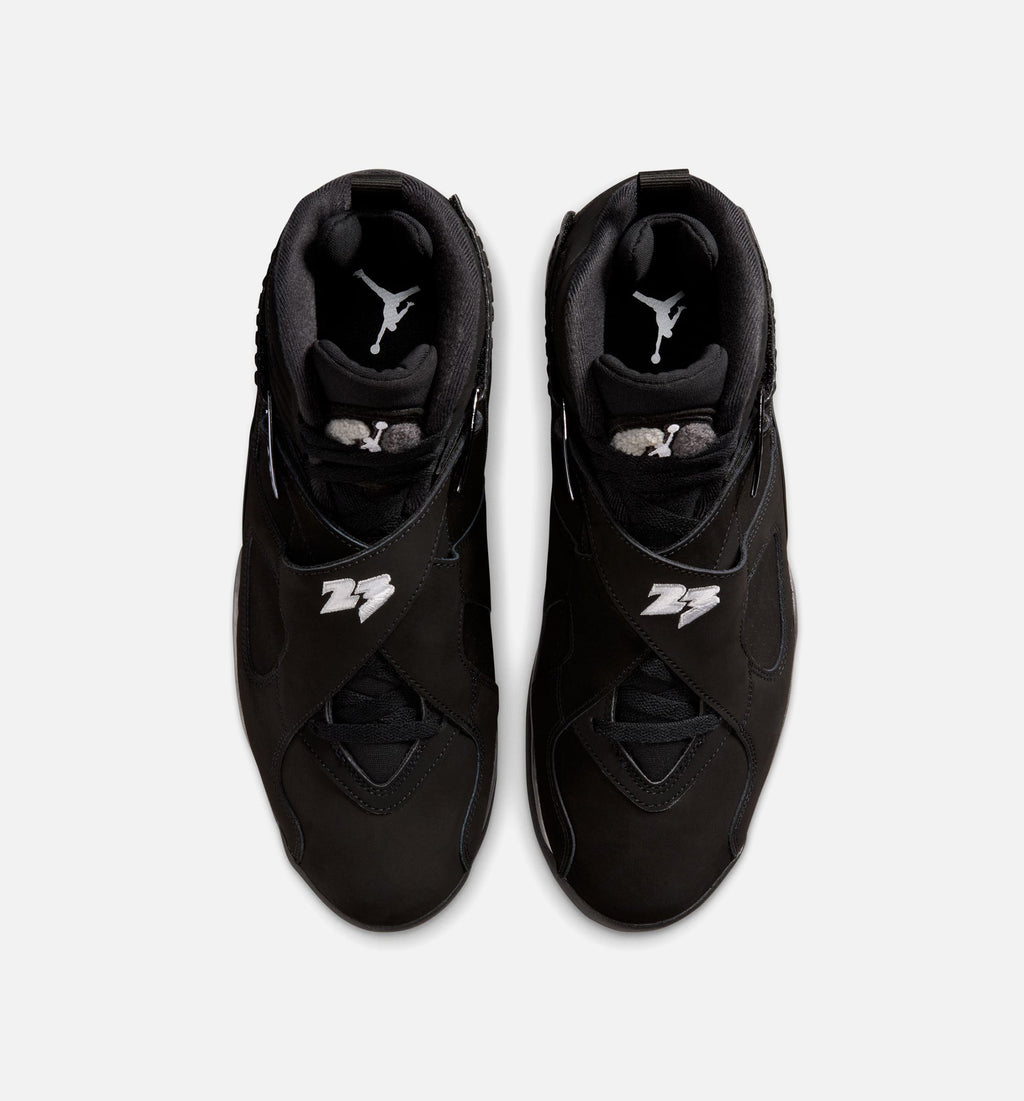 Air Jordan 8 Retro Chrome Black and Light Graphite – Men's Lifestyle Sneaker (Black / White / Light Graphite)