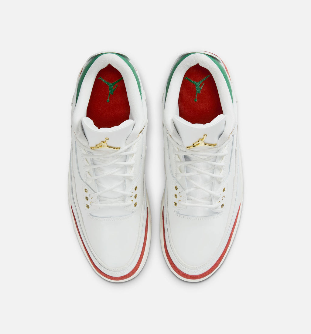 Air Jordan 3 Retro El Vuelo – Men's Lifestyle Sneaker (Summit White / Pine Green / Dragon Red / Metallic Gold)