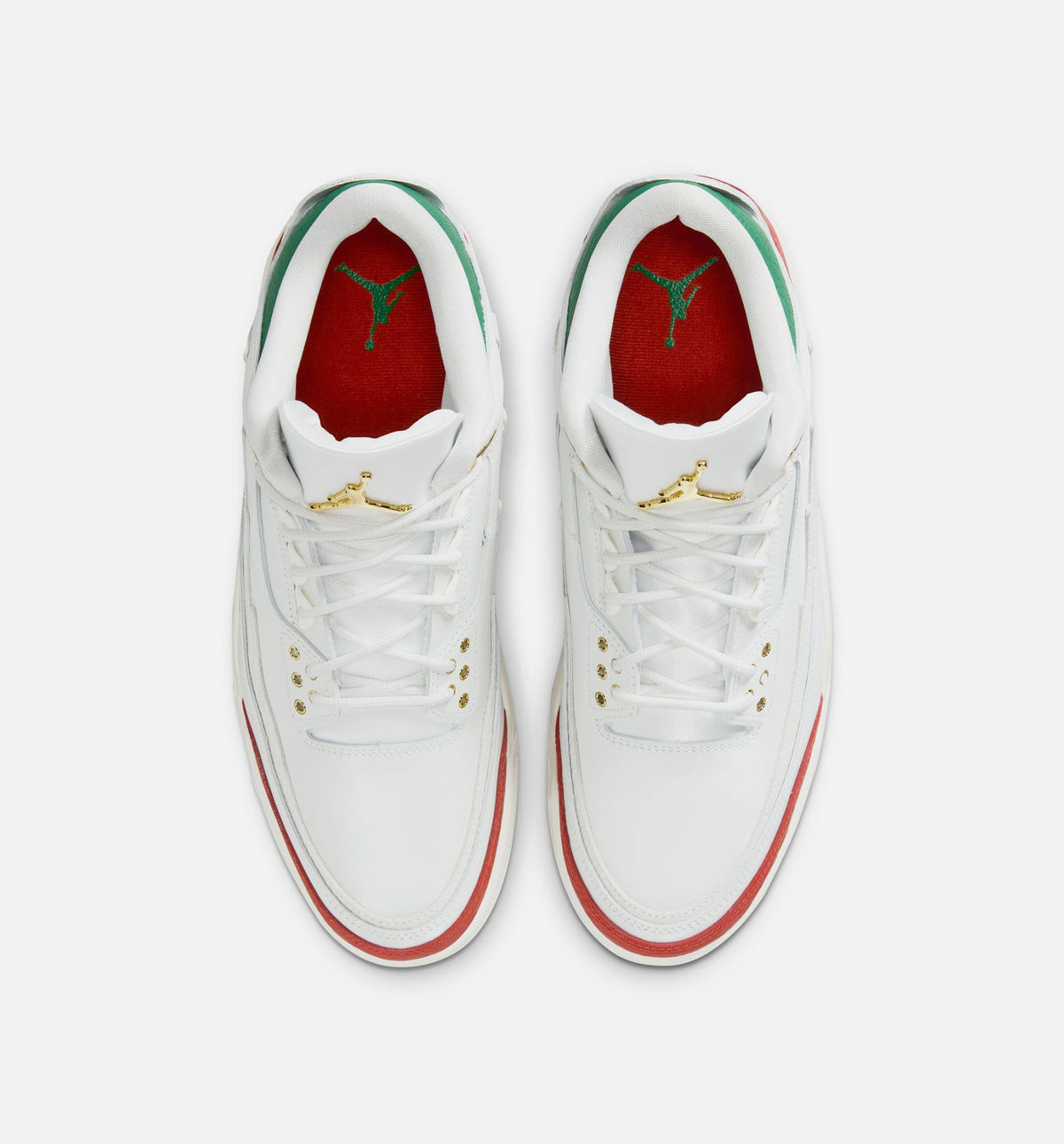 Air Jordan 3 Retro El Vuelo – Men's Lifestyle Sneaker (Summit White / Pine Green / Dragon Red / Metallic Gold)