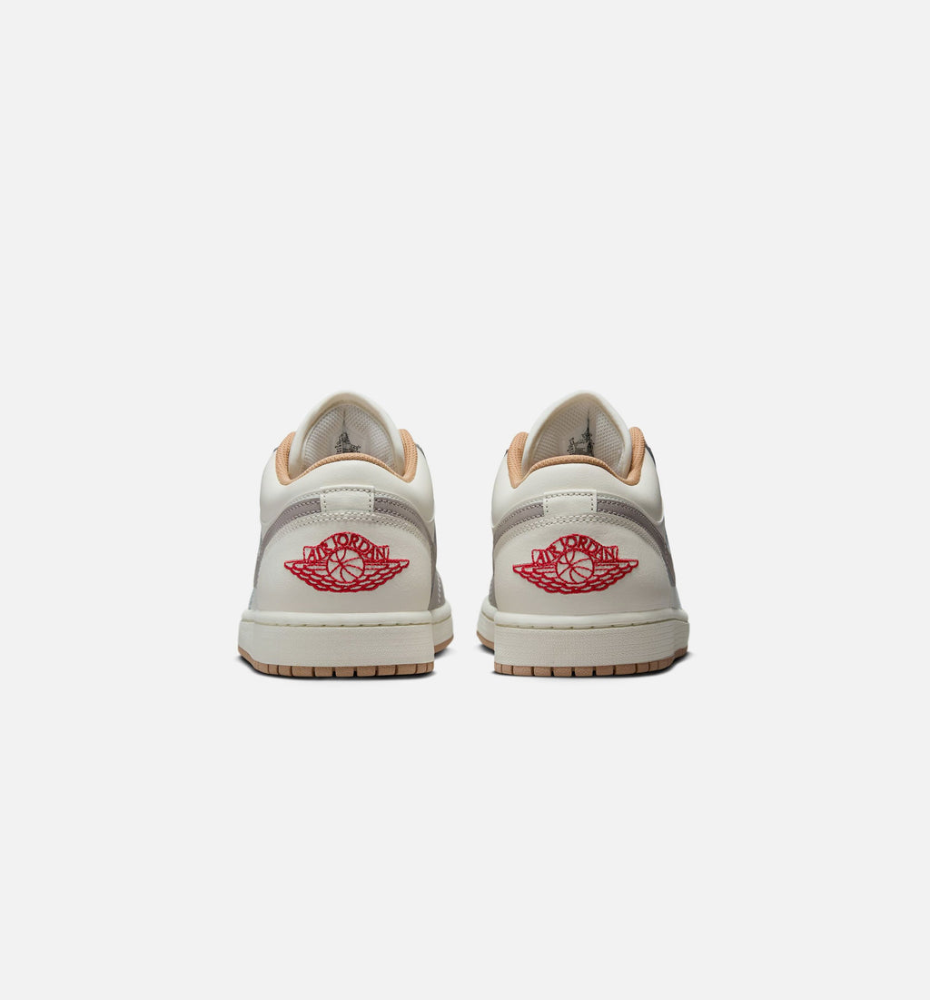 Air Jordan 1 Low – Men's Lifestyle Sneaker (Sail / Fire Red / College Grey)