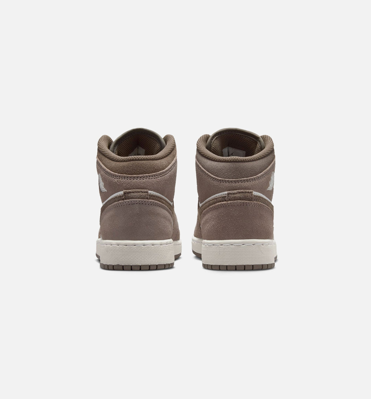 Air Jordan 1 Mid – Grade School Lifestyle Sneaker (Enigma Stone / Olive Grey)