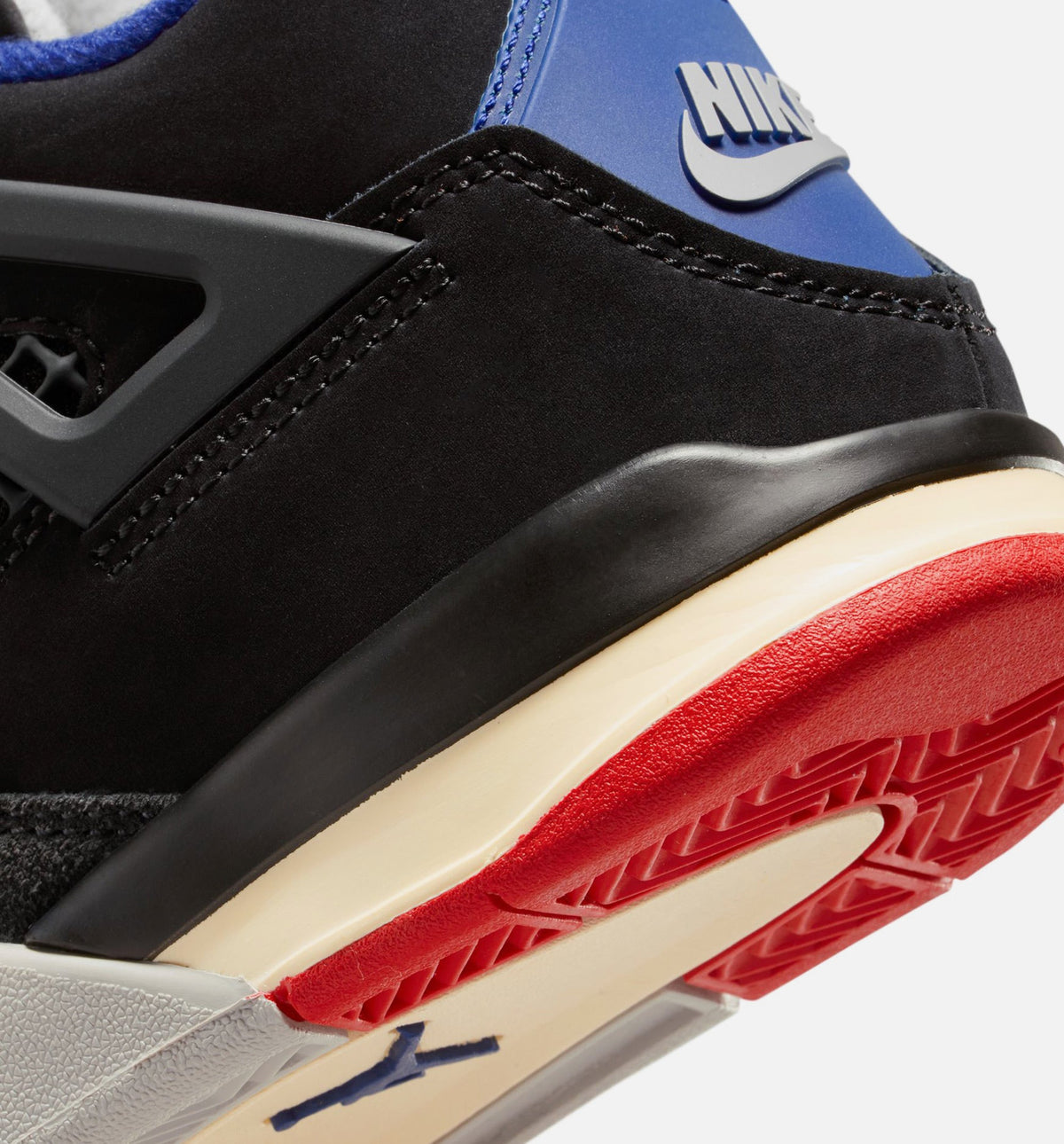 Air Jordan 4 Retro Rare Air – Preschool Lifestyle Sneaker (Black / Fire Red / Deep Royal Blue)