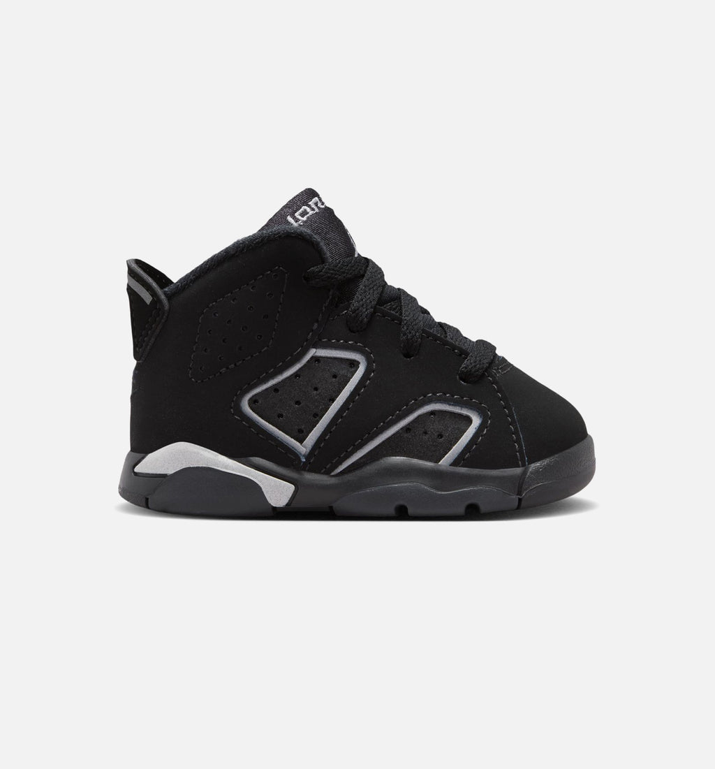 Air Jordan 6 Cap & Gown – Infant & Toddler Lifestyle Sneaker (Black / Reflective Silver / Black)