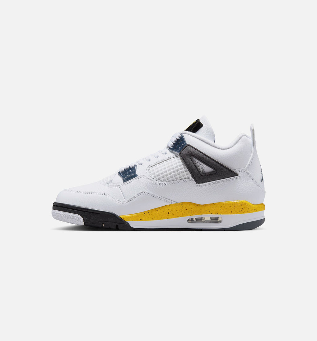 Air Jordan 4 Retro Rare Air Tour Yellow – Men's Lifestyle Sneaker (White / Dark Blue Grey / Black / Tour Yellow)