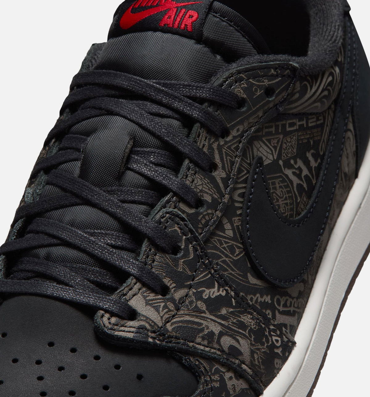 Air Jordan 1 Retro Low OG Laser – Men's Lifestyle Sneaker (Black / Varsity Red)