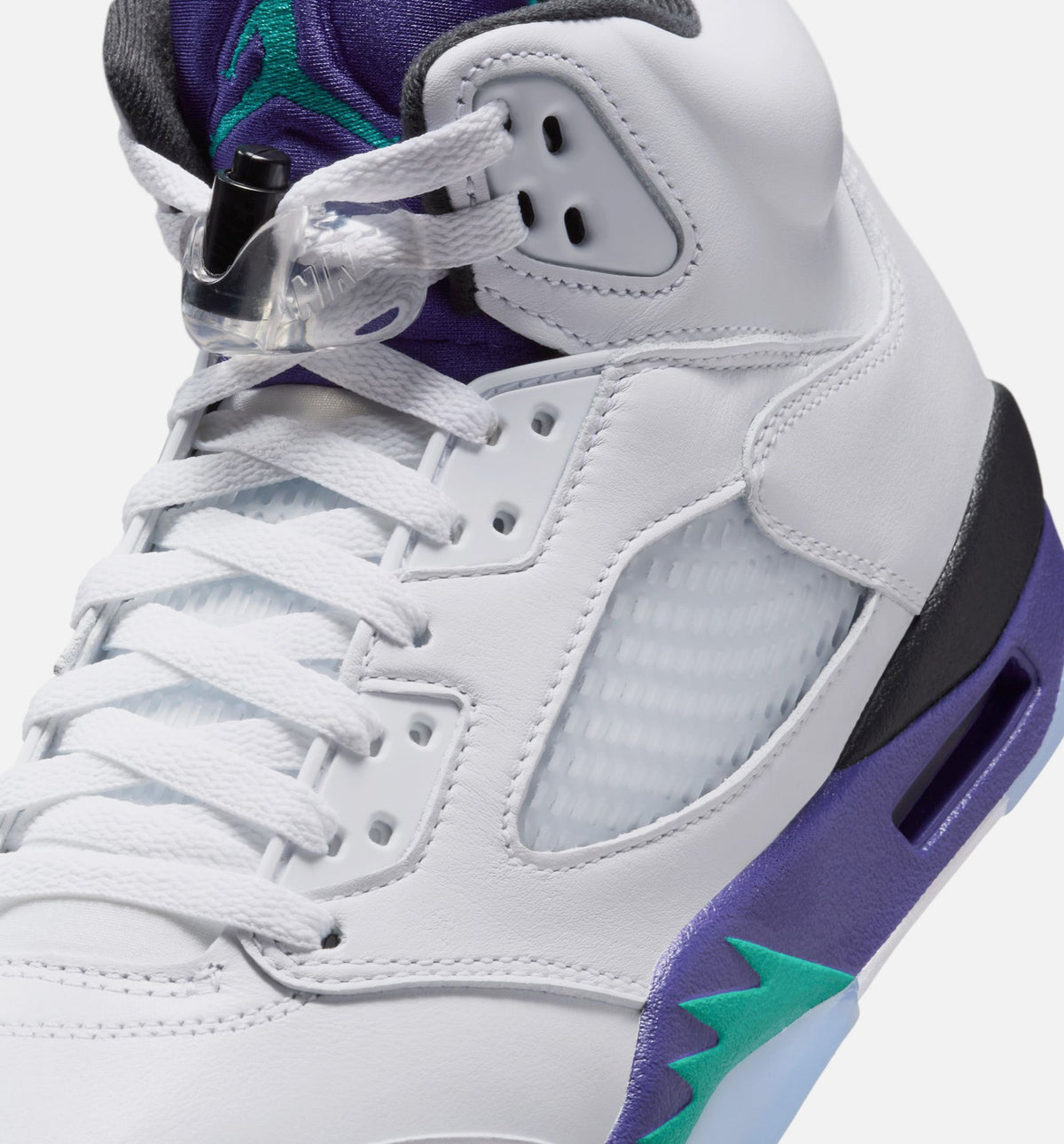 Air Jordan 5 Retro Grape – Men's Lifestyle Sneaker (White / New Emerald / Grape Ice / Black)