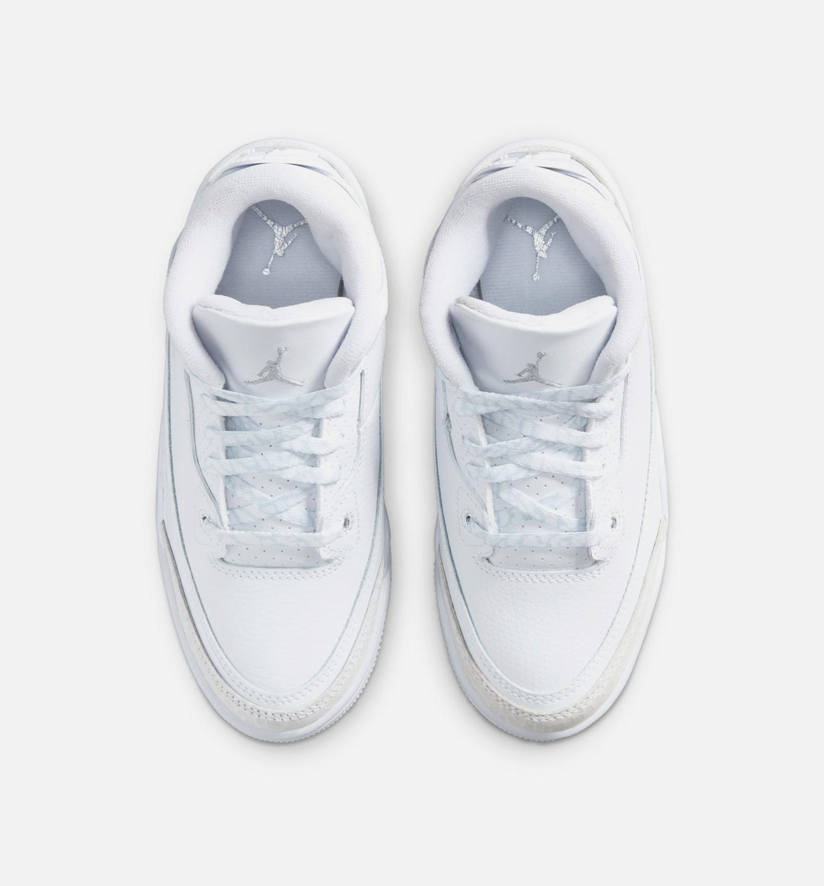 Air Jordan 3 Retro White & Silver – Preschool Lifestyle Sneaker (White / Metallic Silver)