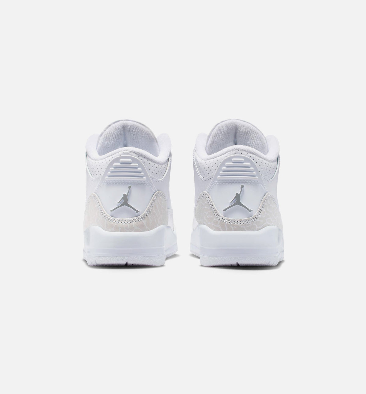 Air Jordan 3 Retro White & Silver – Preschool Lifestyle Sneaker (White / Metallic Silver)