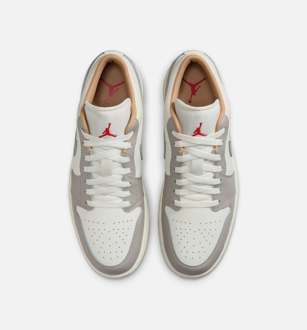 Air Jordan 1 Low – Men's Lifestyle Sneaker (Sail / Fire Red / College Grey)