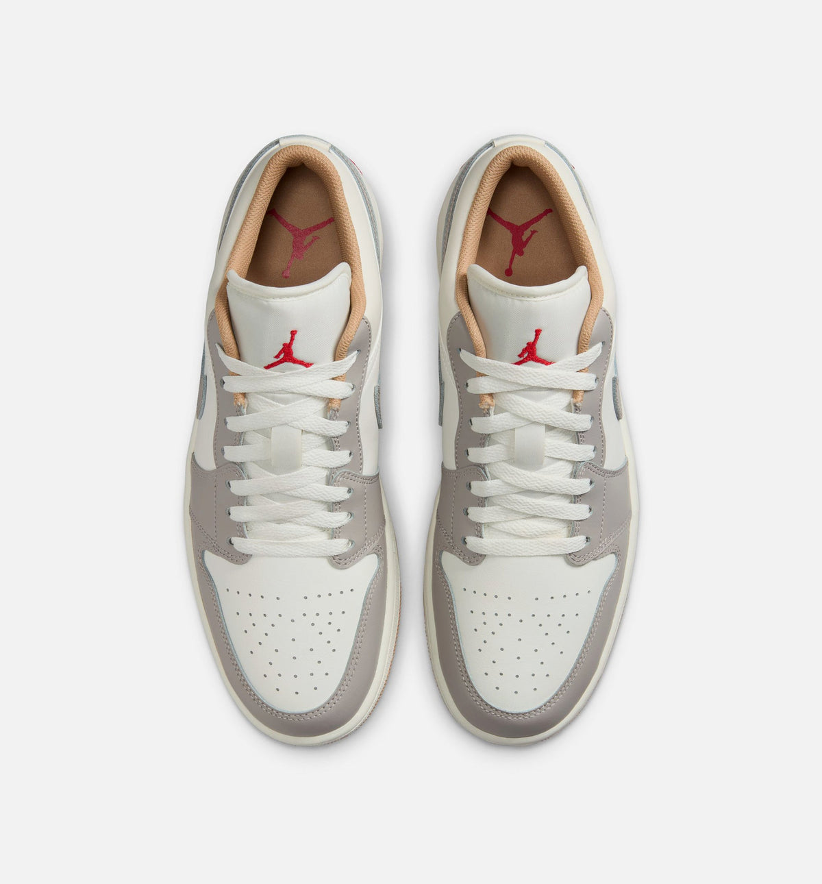 Air Jordan 1 Low – Men's Lifestyle Sneaker (Sail / Fire Red / College Grey)