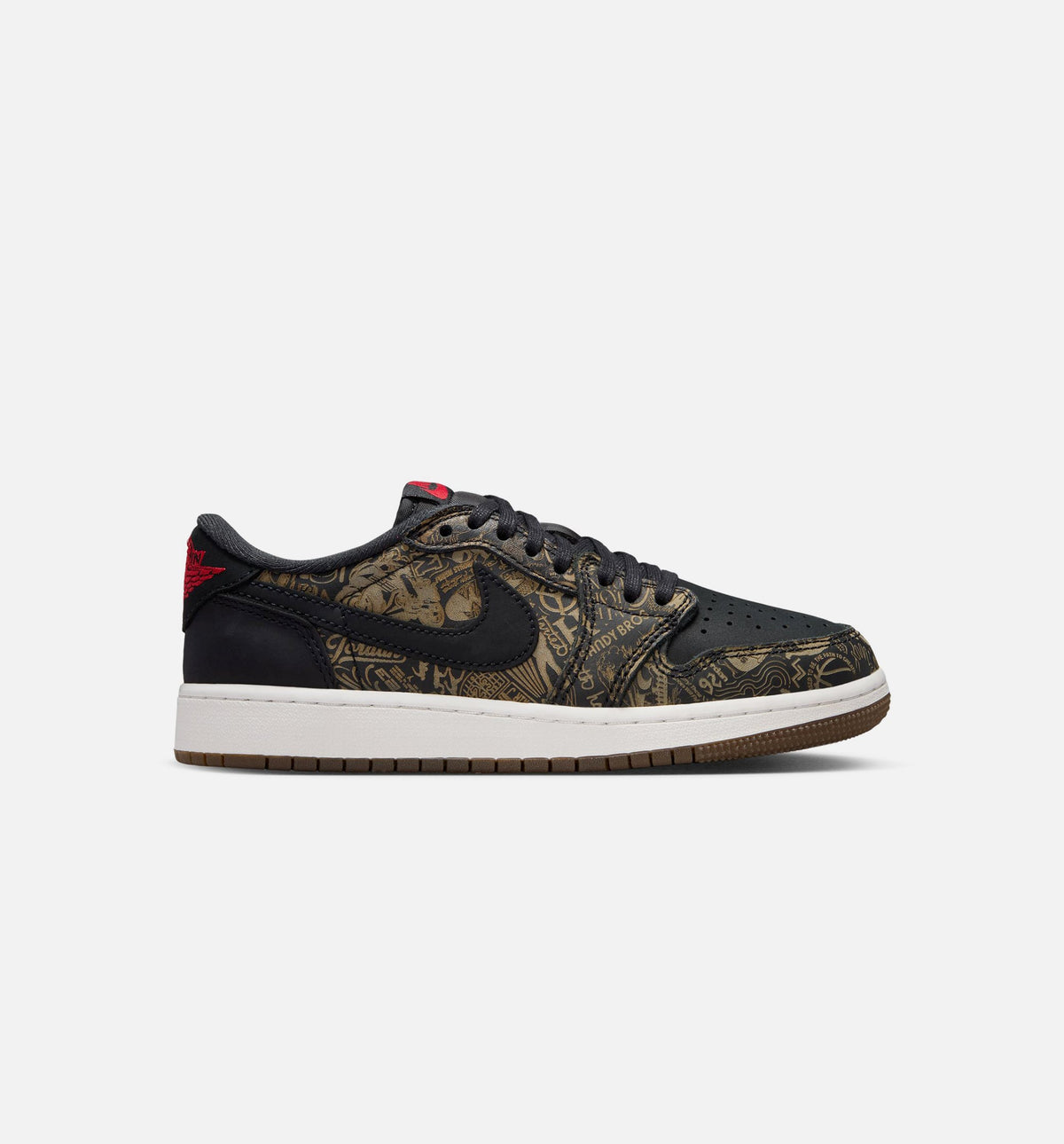 Air Jordan 1 Retro Low OG Laser – Grade School Lifestyle Sneaker (Black / Varsity Red)