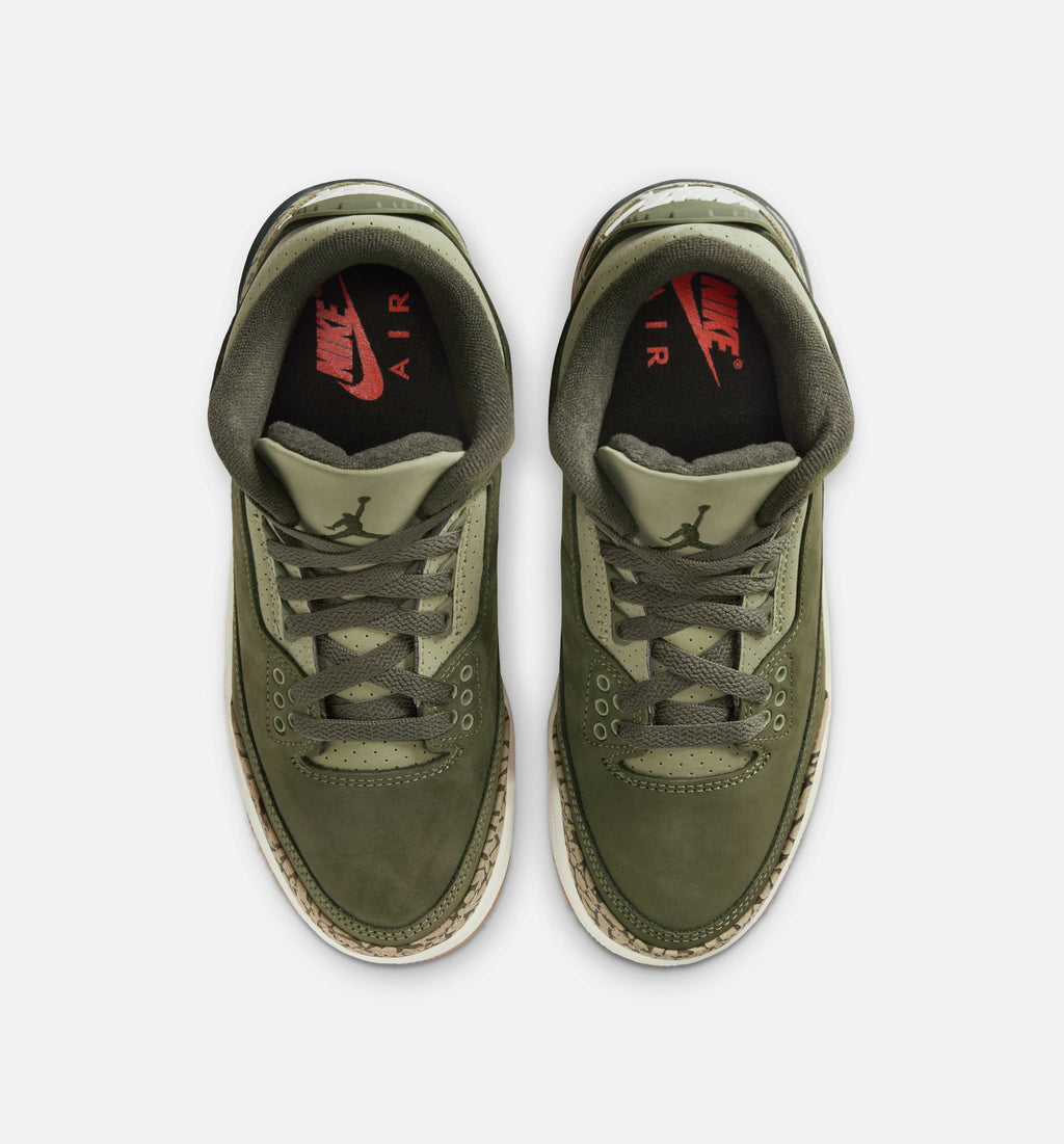Air Jordan 3 Retro Medium Olive – Grade School Lifestyle Sneaker (Medium Olive / Sequoia / Neutral Olive / Sail)