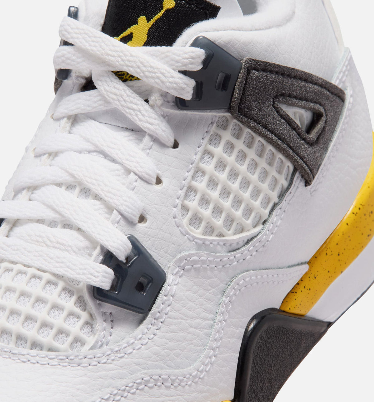 Air Jordan 4 Retro Rare Air Tour Yellow – Preschool Lifestyle Sneaker (White / Dark Blue Grey / Black / Tour Yellow)