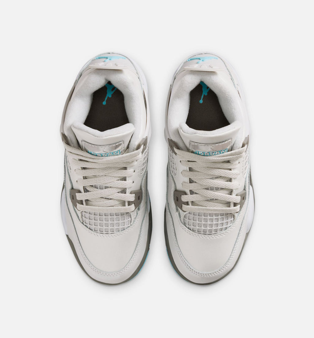 Air Jordan 4 Retro Blue Chill – Preschool Lifestyle Sneaker (Photon Dust / Blue Chill / Flat Pewter / Blue Tint)