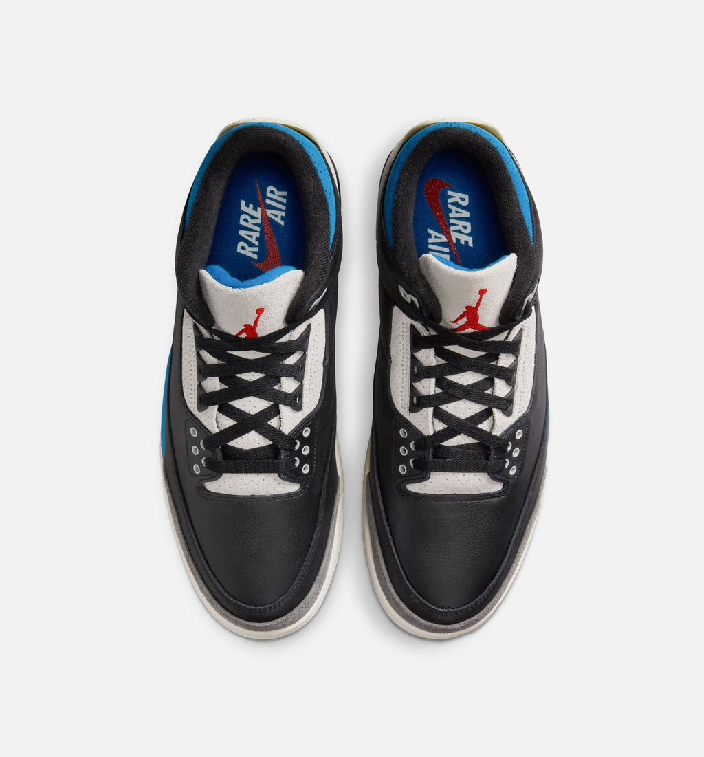 Air Jordan 3 Retro OG Rare Air – Men's Lifestyle Sneaker (Black / Chile Red / Neutral Grey)