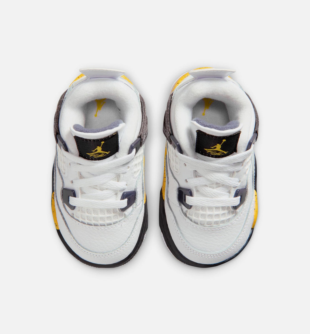 Air Jordan 4 Retro Rare Air Tour Yellow – Infant & Toddler Lifestyle Sneaker (White / Dark Blue Grey / Black / Tour Yellow)