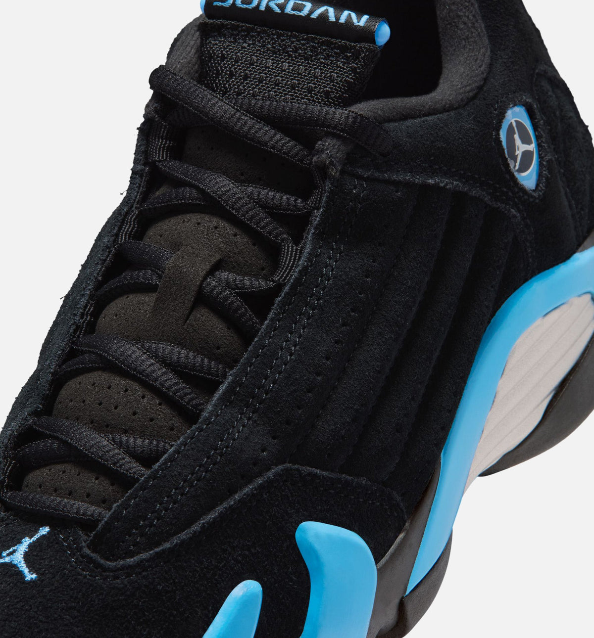 Air Jordan 14 Retro Black University Blue – Grade School Lifestyle Sneaker (Black / White / University Blue)