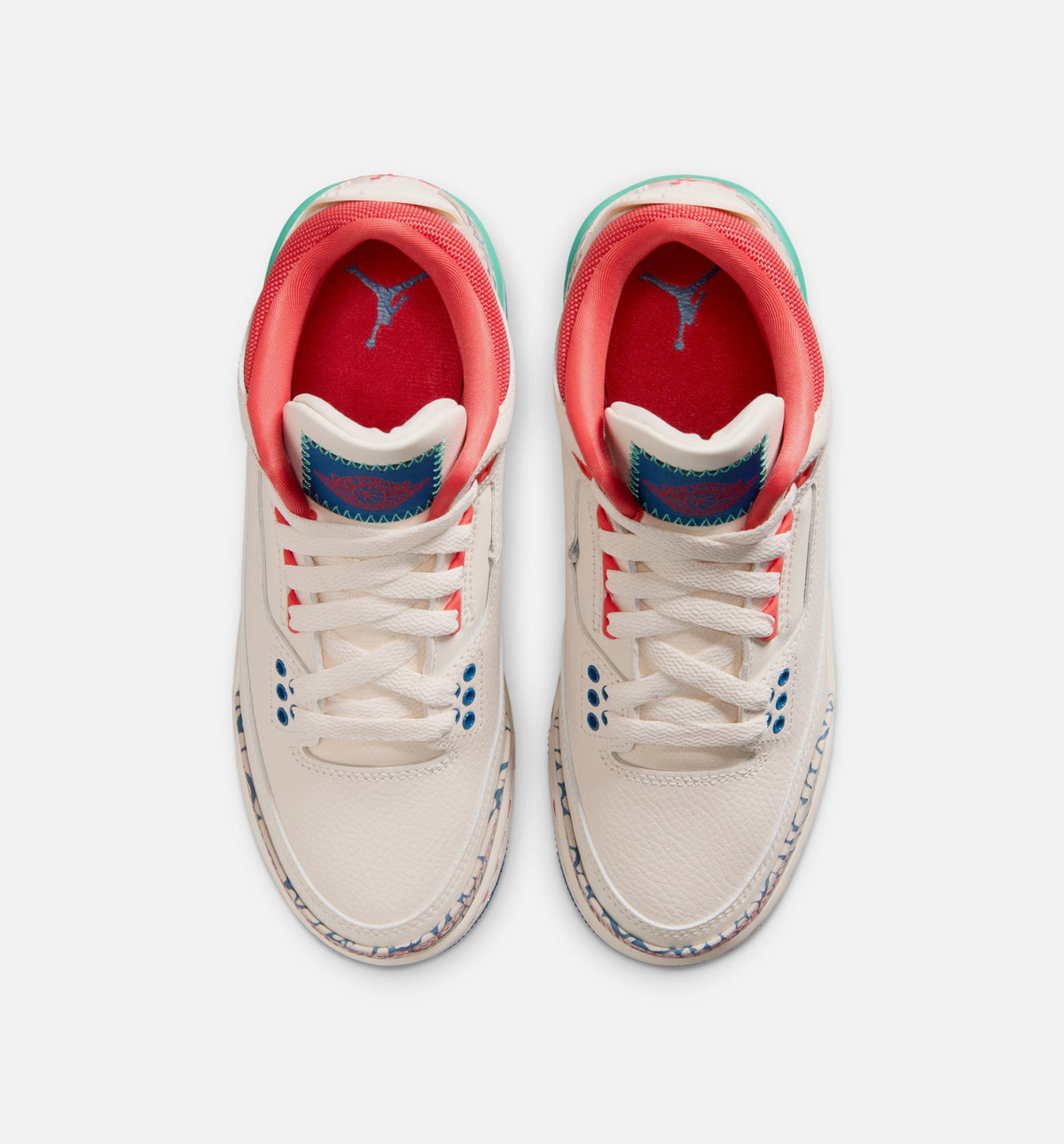 Air Jordan 3 Retro Play Your Way – Grade School Lifestyle Sneaker (Chalk / Track Red / True Blue / Kinetic Green)