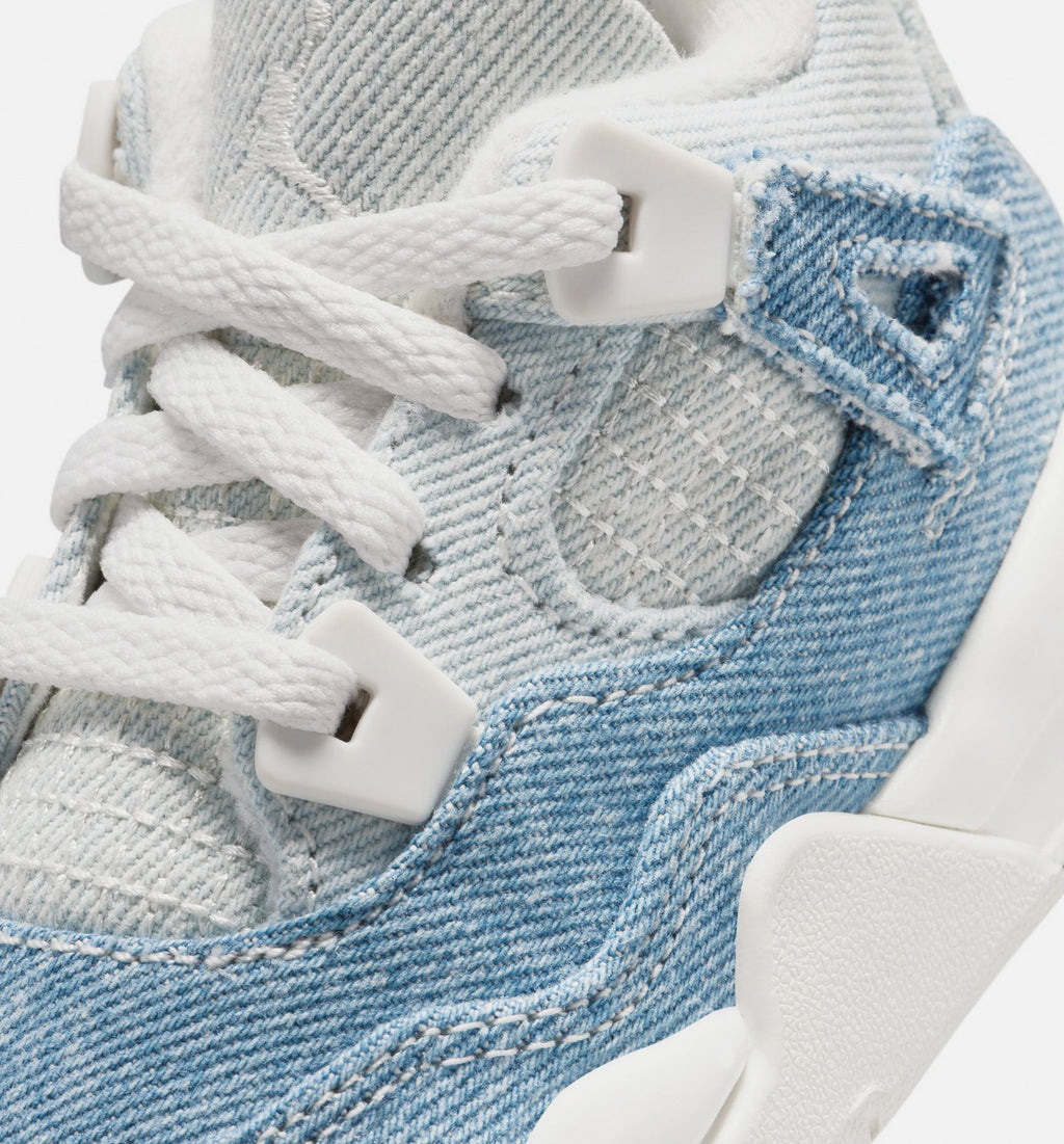 Air Jordan 4 Retro Worn Blue – Infant & Toddler Lifestyle Sneaker (Sail / Worn Blue / Metallic Gold)