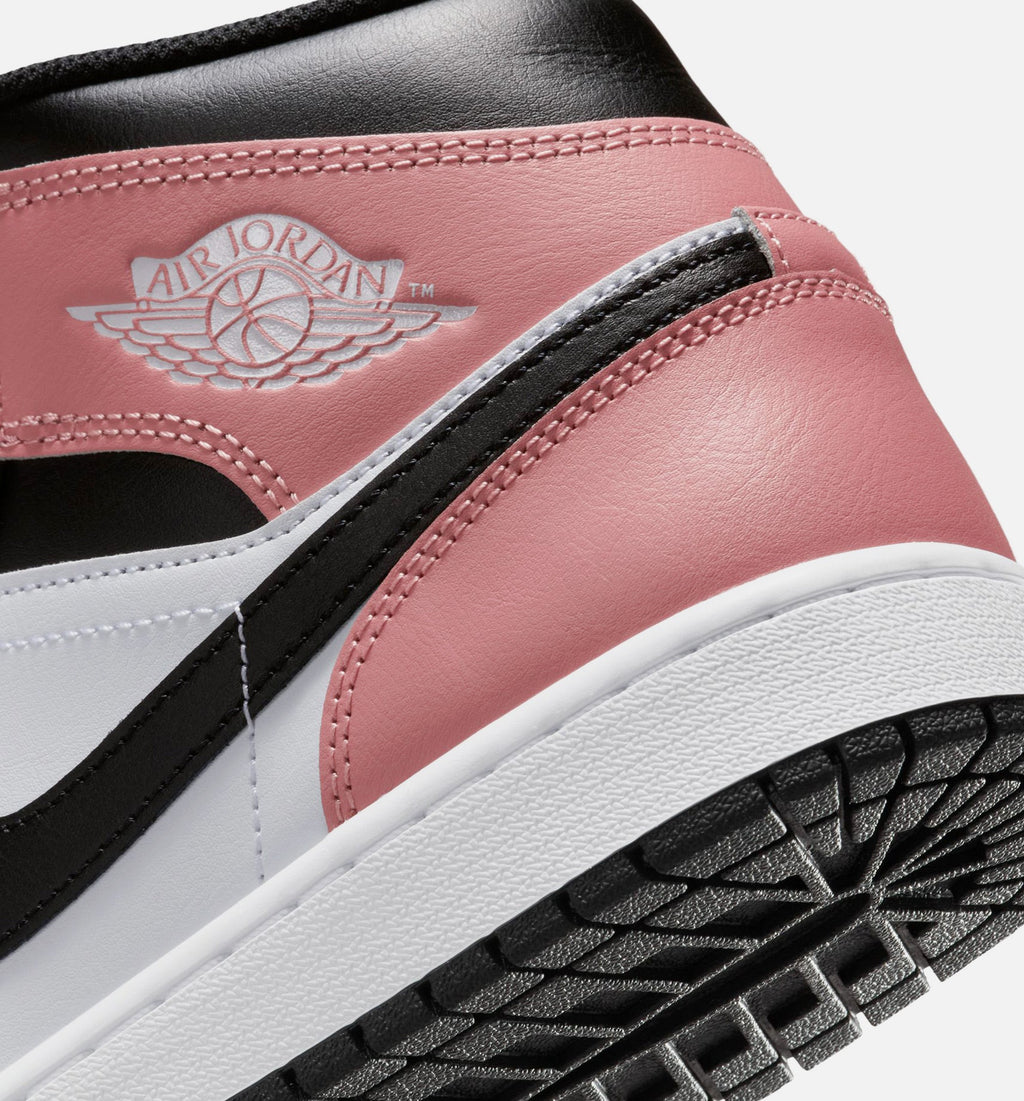 Air Jordan 1 Mid – Men's Lifestyle Sneaker (White / Rust Pink / Black)