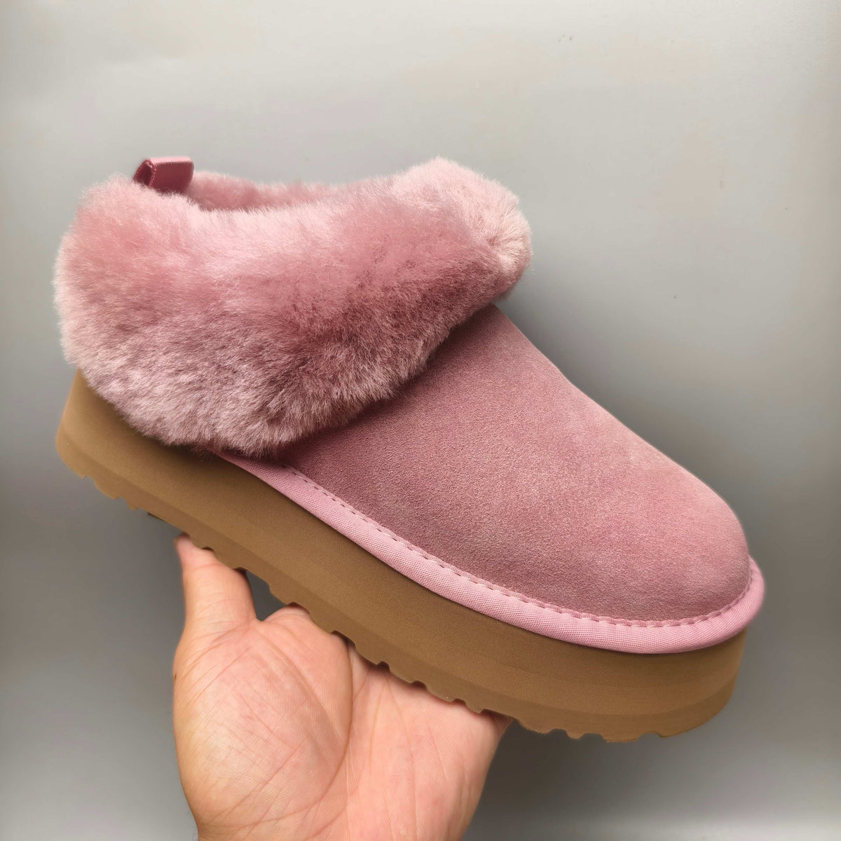 Pink Chunky Sole Suede Slip-On Loafers — New Arrival | In Stock